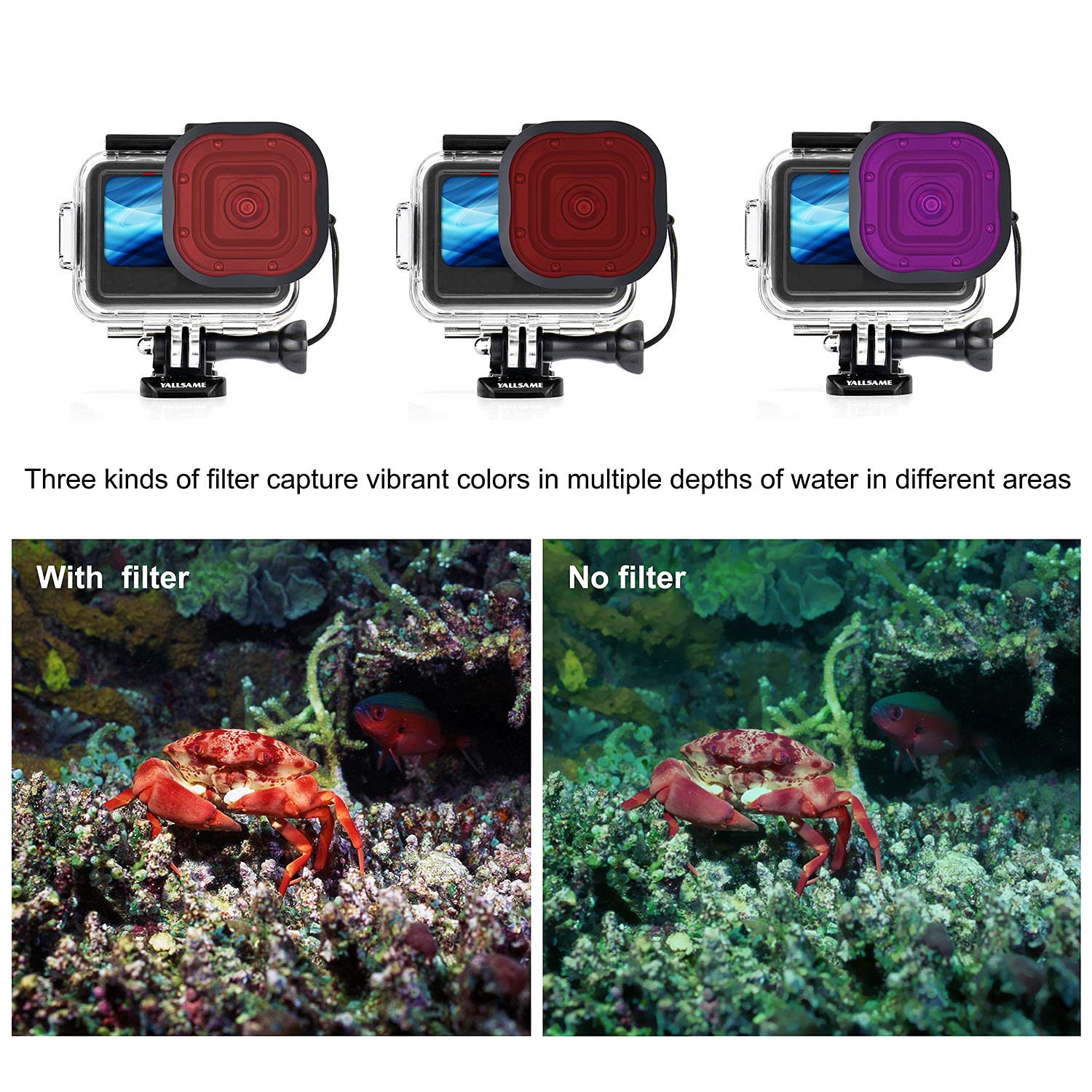 GoPro - GoPro9 防水ケース、アクセサリー付き Amazon | Kiowon GoPro HERO 12 HERO11 HERO 10 HERO 9用 防水